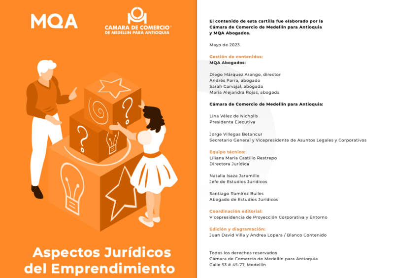 Cámara de Comercio publica cartilla que orienta a emprendedores en temas jurídicos que deben tener en cuenta para hacer empresa